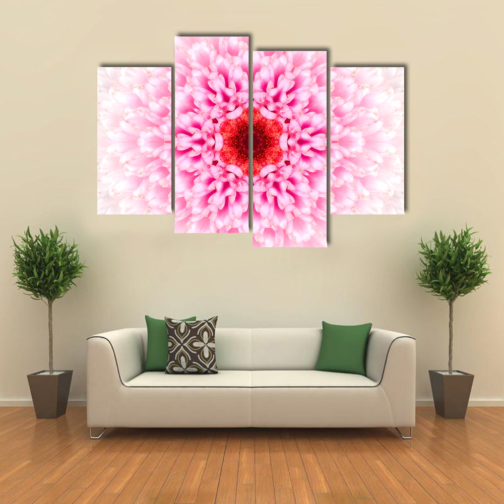 White Mandala Concentric Flower Canvas Wall Art