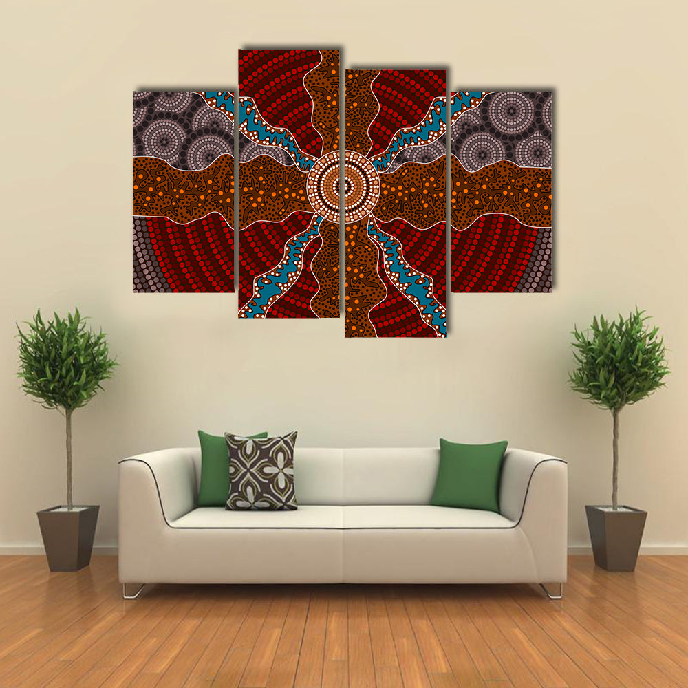 Aboriginal Dotted Vector Canvas Wall Art