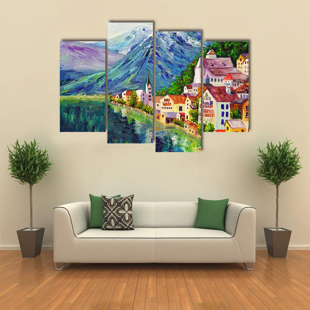 Hallstatt Oil Painting Austria Canvas Wall Art