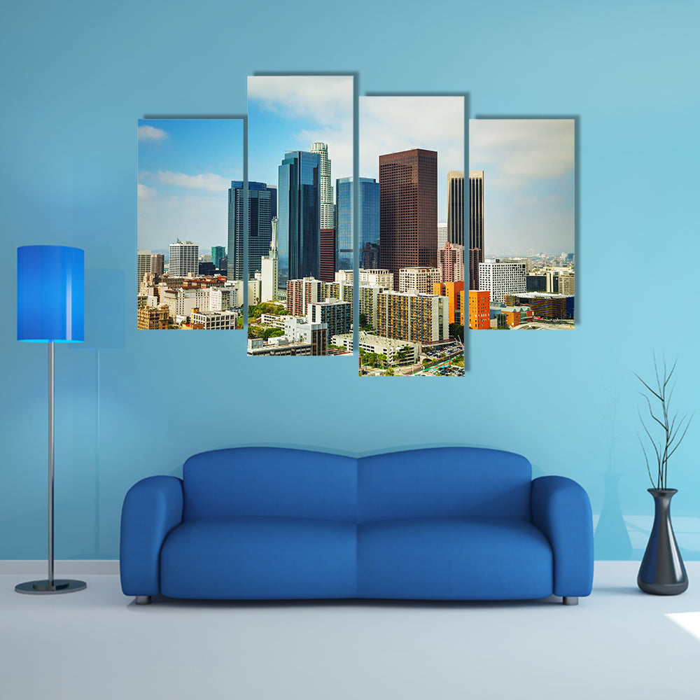 Los Angeles Cityscape On A Sunny Day Canvas Wall Art