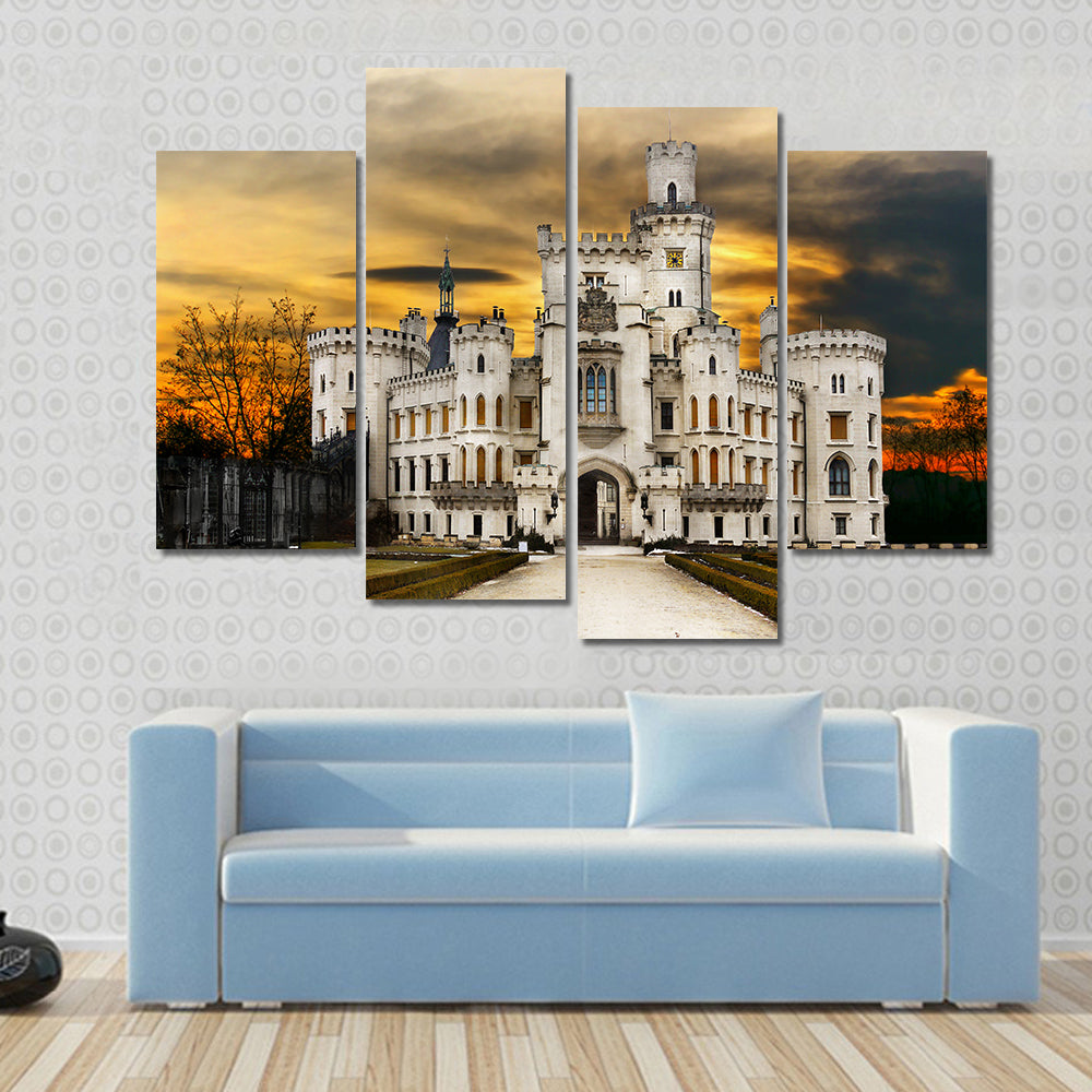 Hluboka Castle In Bohemia Canvas Wall Art