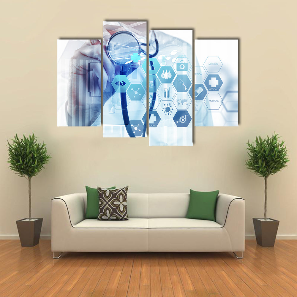 Smart Medical Doctor Digital Canvas Wall Art