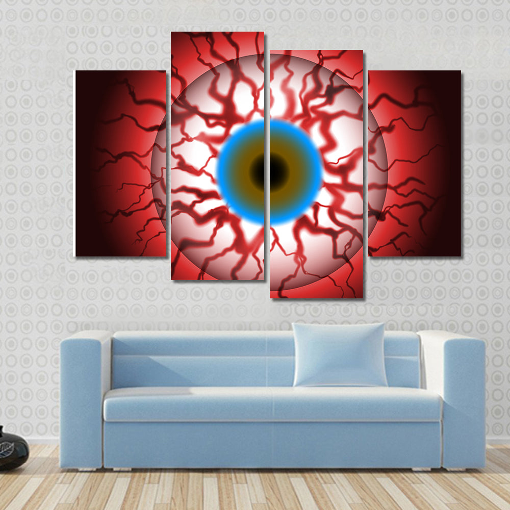Spooky Bloodshot Eyeball With Veins Canvas Wall Art
