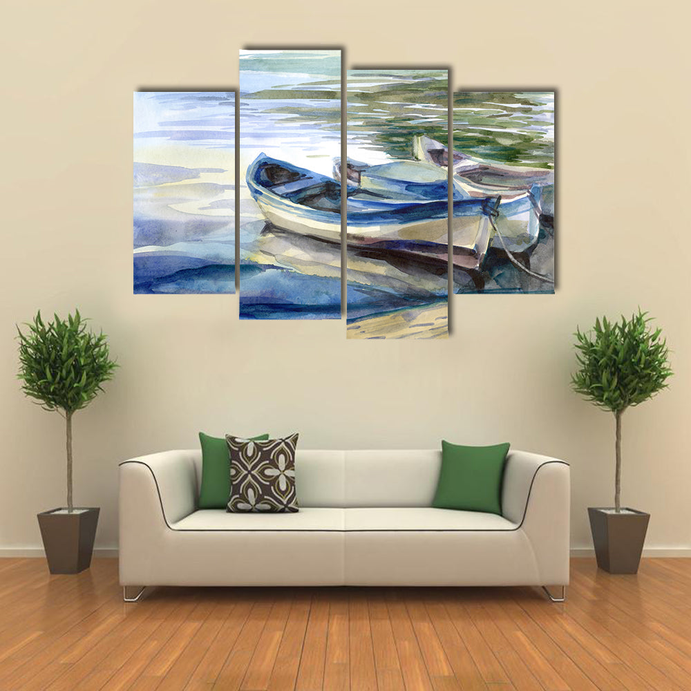 Seascape with Three Boats Canvas Wall Art