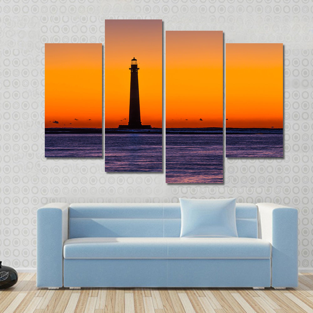 Morris Island Lighthouse at Sunset Canvas Wall Art