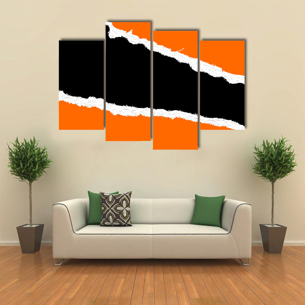 Torn Paper Abstract with Orange Fields Canvas Wall Art