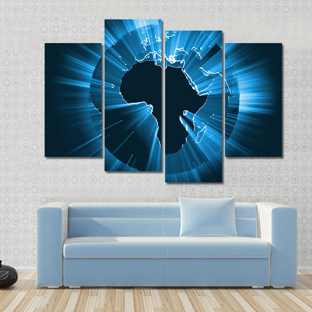 Globe Coast Land Light Explosion Canvas Wall Art