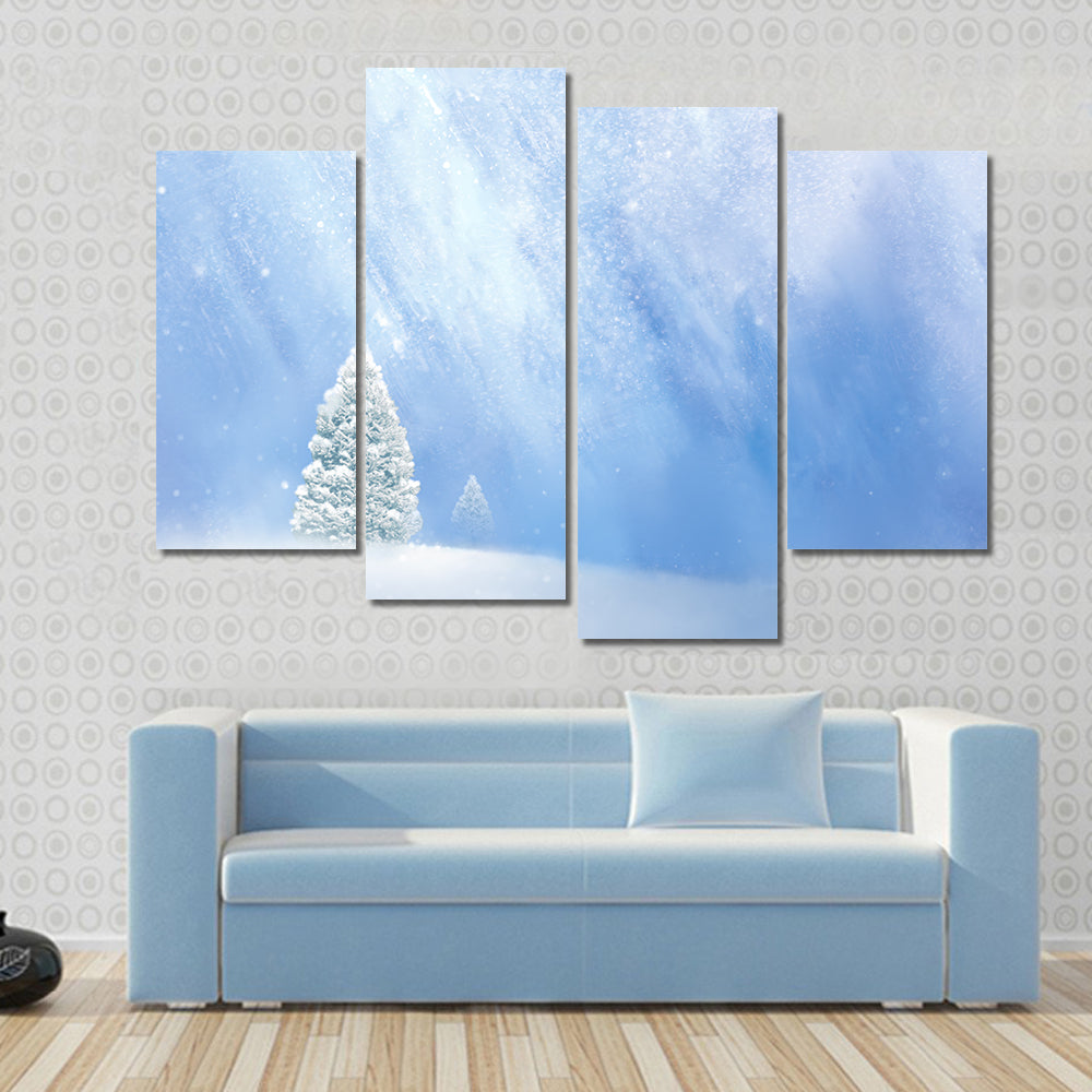 Snow-covered Pines in Soft Winter Light Canvas Wall Art