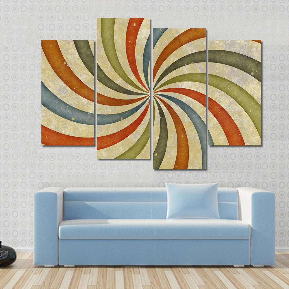 Vintage Swirling Spiral Abstract Canvas Wall Art