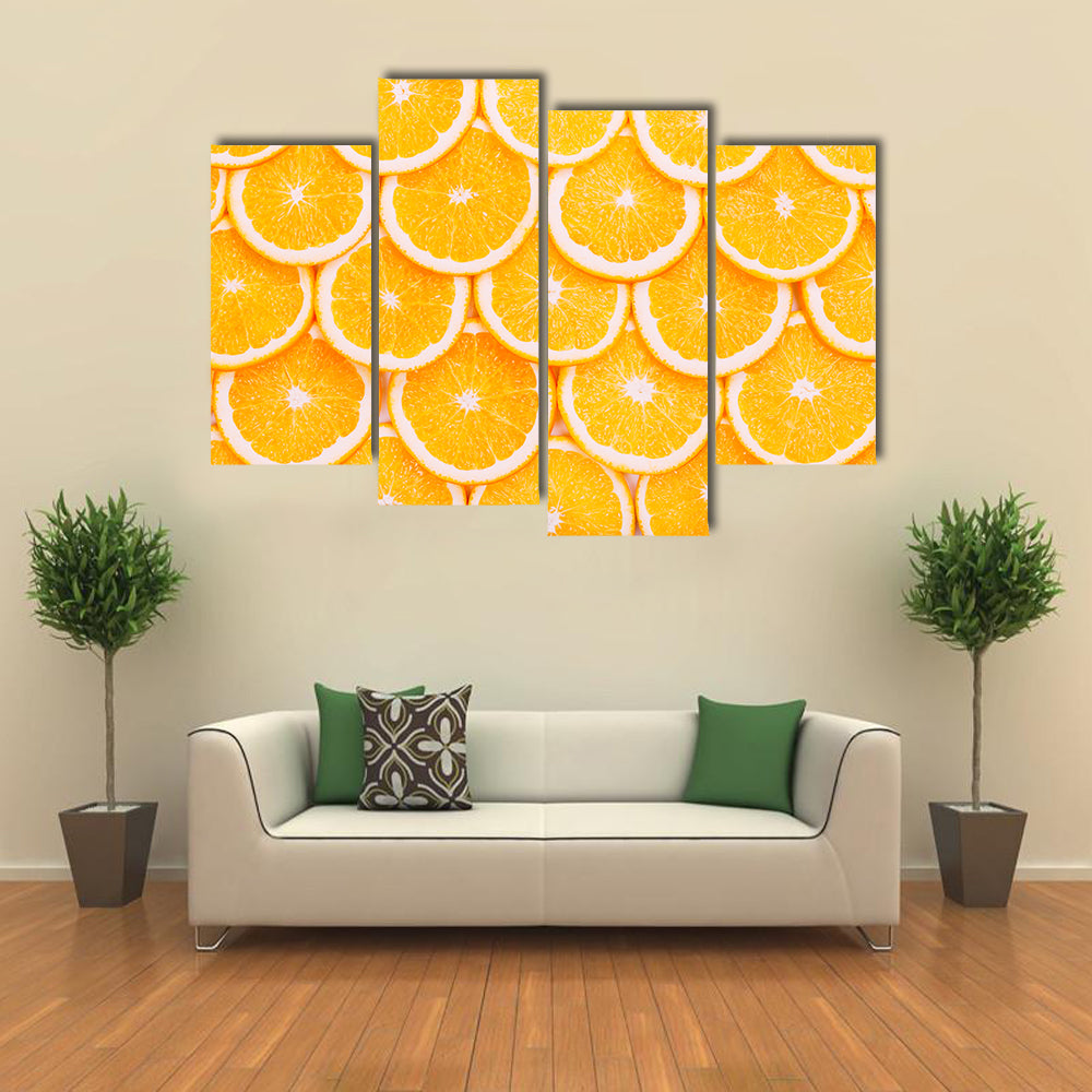 Fresh Orange Slices Pattern Canvas Wall Art
