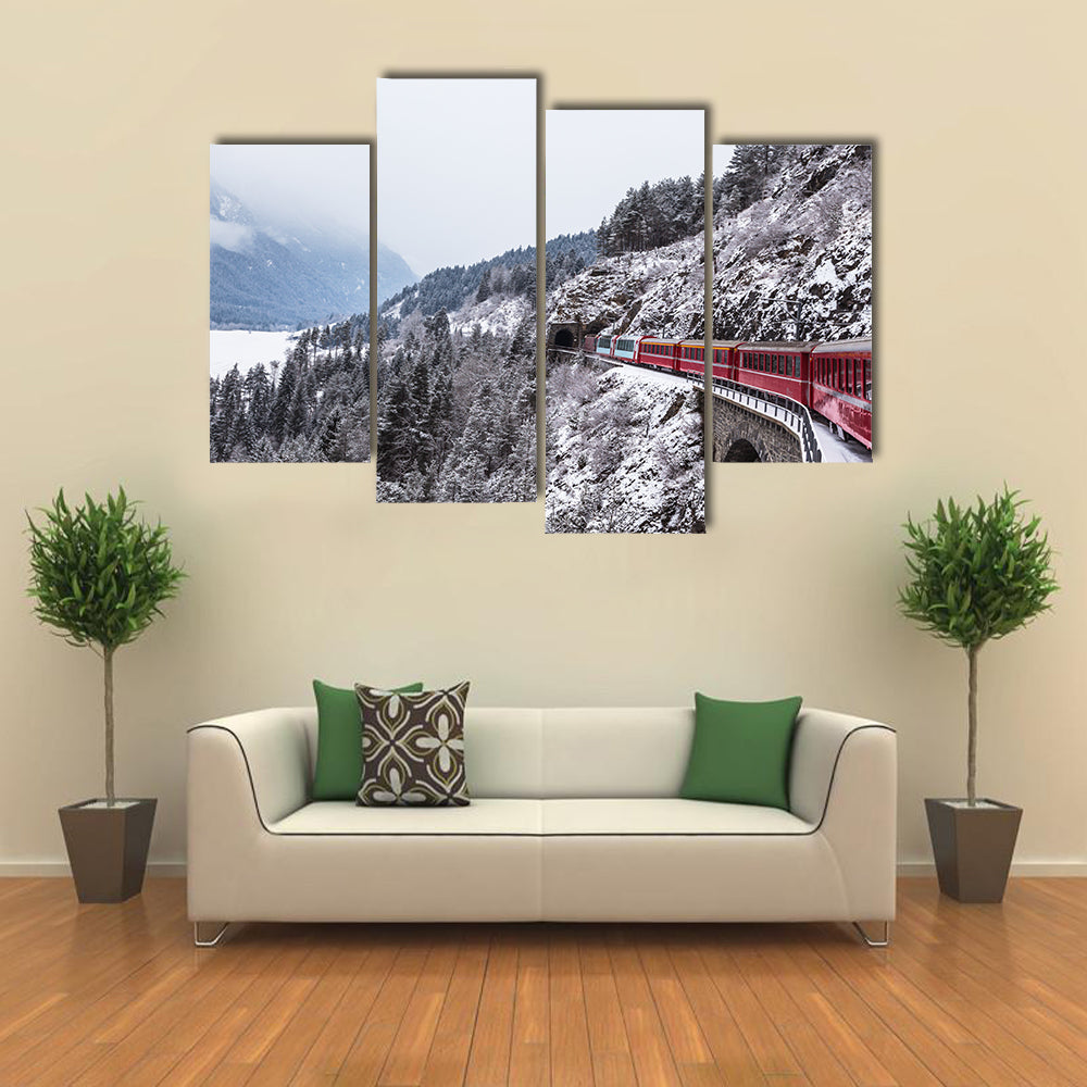 Glacier Express In Switzerland Canvas Wall Art