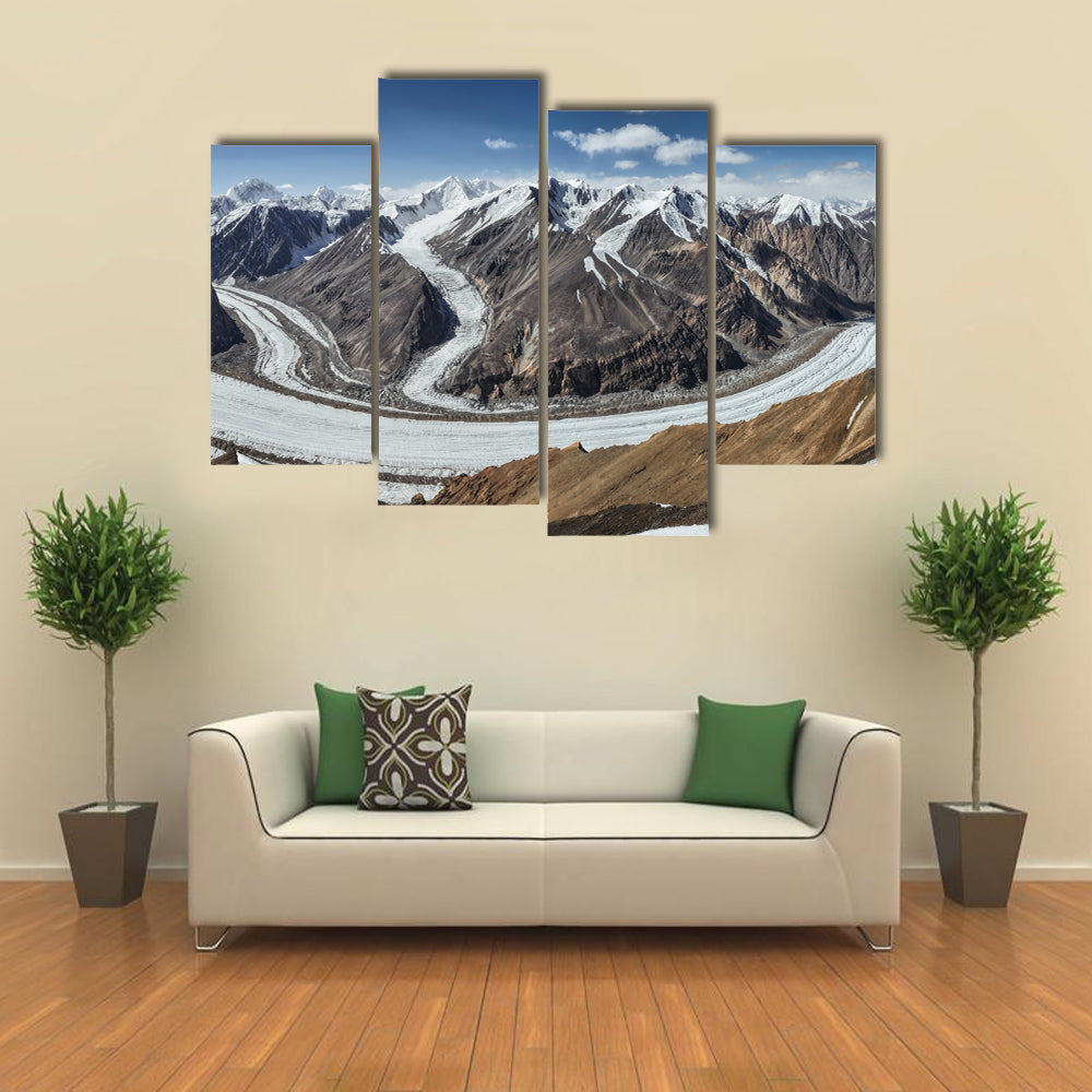 Scenic Fedchenko Glacier In Tajikistan Canvas Wall Art