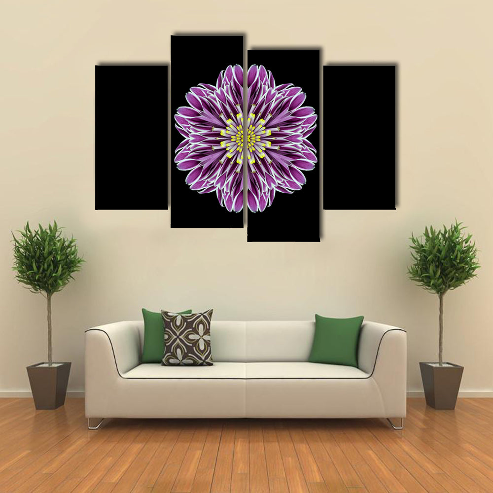 Scenic Purple Mandala Flower Canvas Wall Art