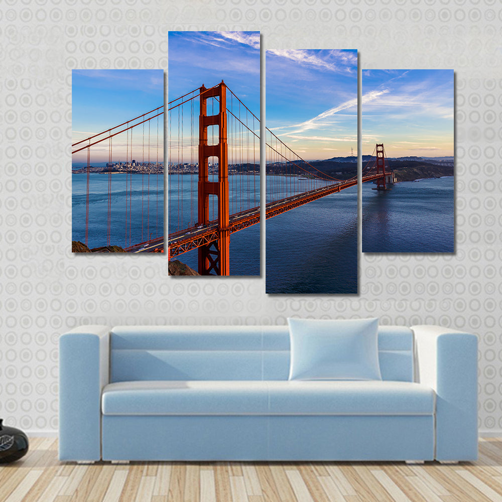Golden Gate Bridge at Golden Hour San Francisco Canvas Wall Art