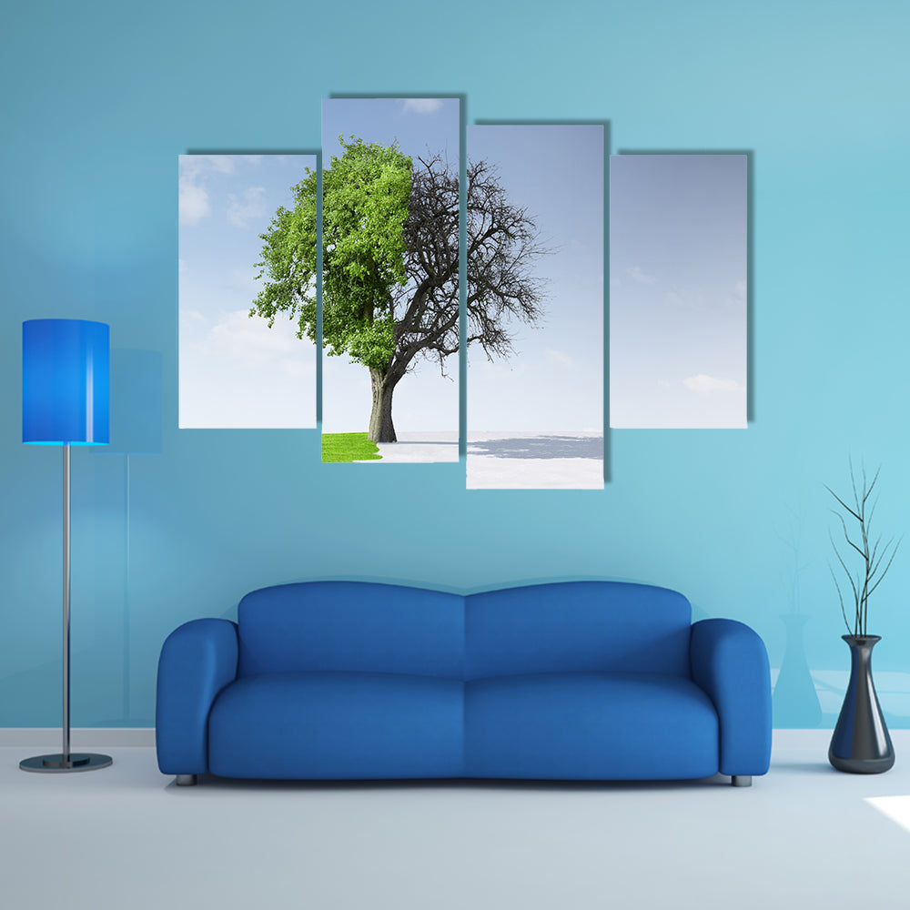 Summer To Winter Concept Canvas Wall Art