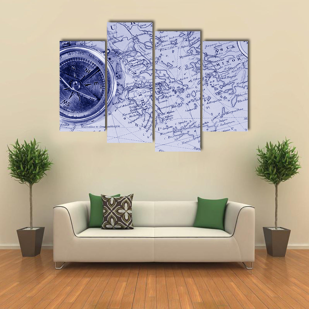 Antique Maps Showing Countries And Trade Routes Canvas Wall Art