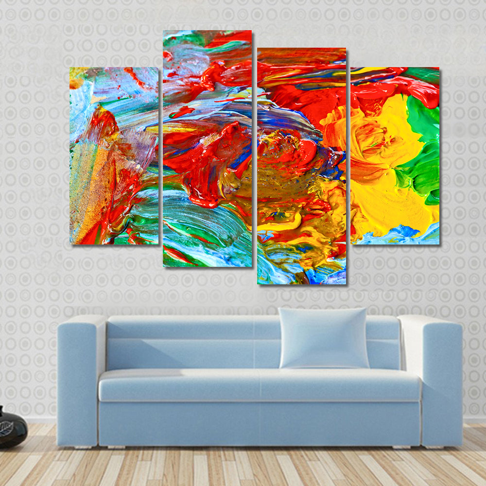 Oil Brushstrokes Abstract Painting Canvas Wall Art