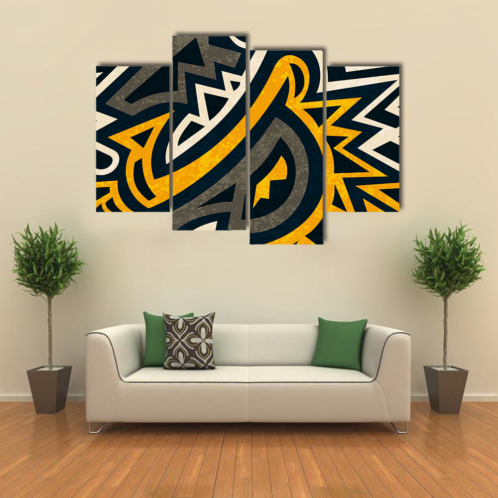 Seamless African Geometric Pattern Canvas Wall Art