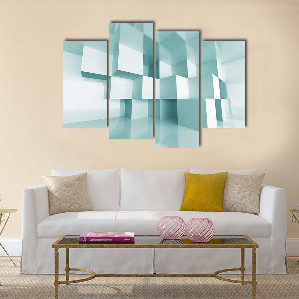 Reflective Stacked Cubes Canvas Wall Art