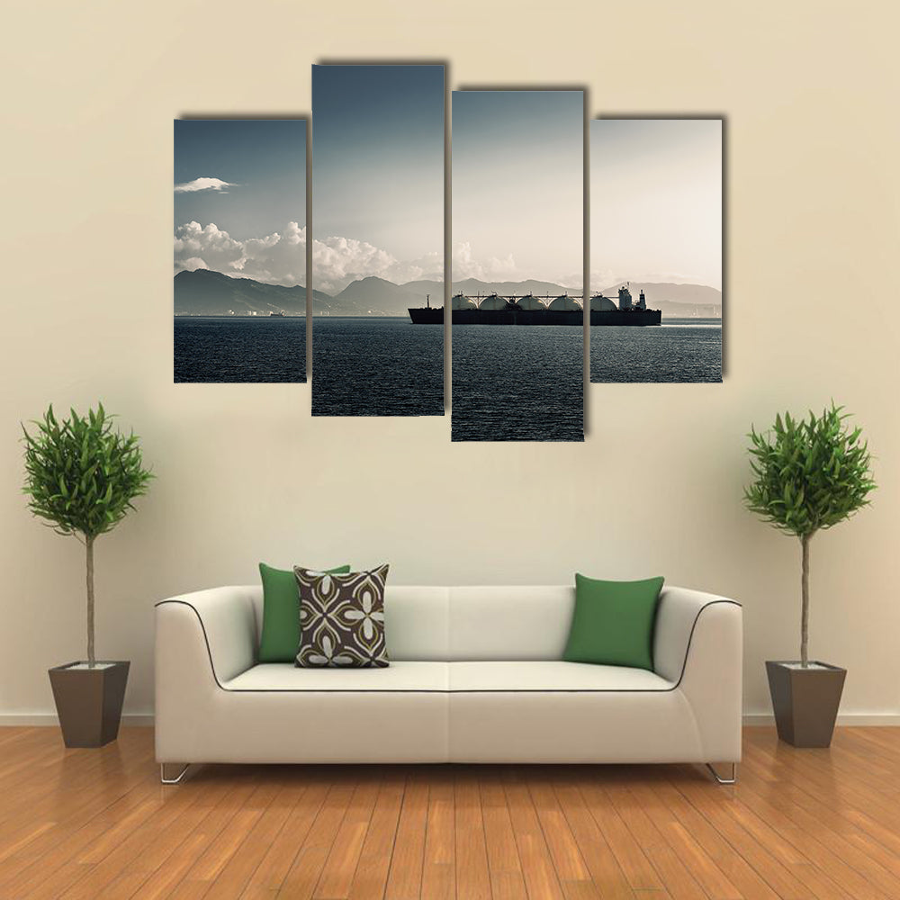Liquefied Natural Gas LNG Carrier Ship In Sea Canvas Wall Art