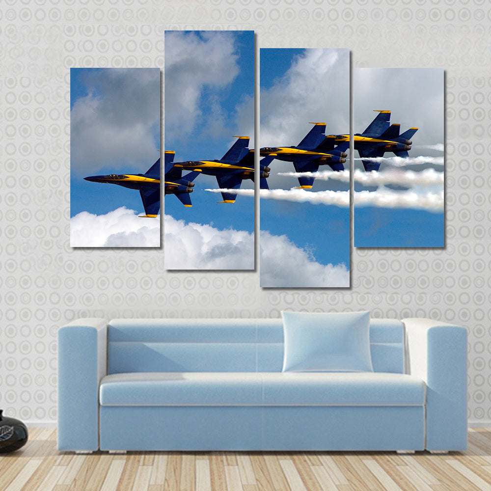 Blue Angels In The Clouds Canvas Wall Art