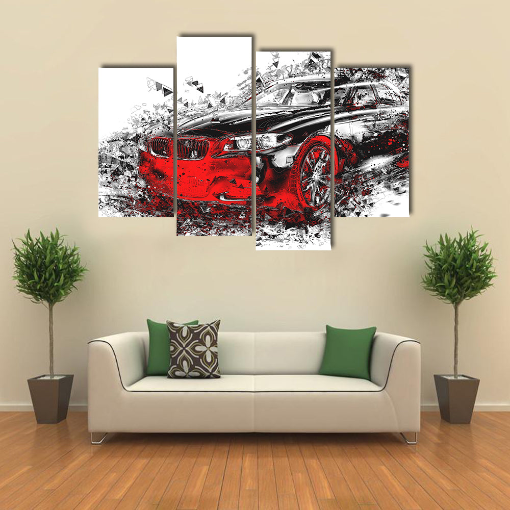 Abstract Bmw Sports Car Canvas Wall Art