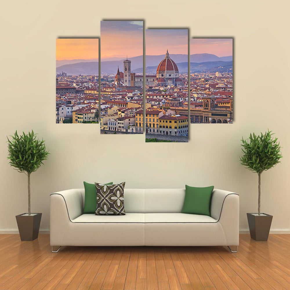 Florence City At Sunset Canvas Wall Art