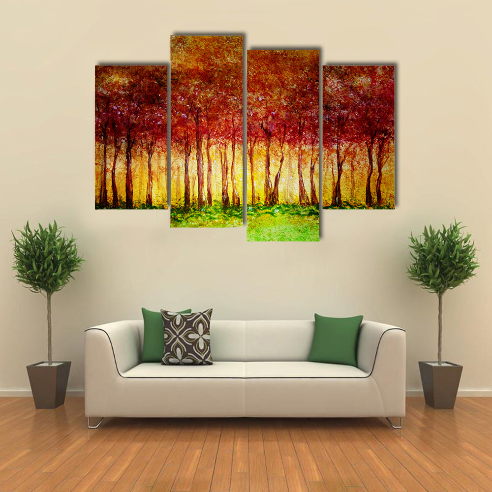 Forest In Fall Canvas Wall Art