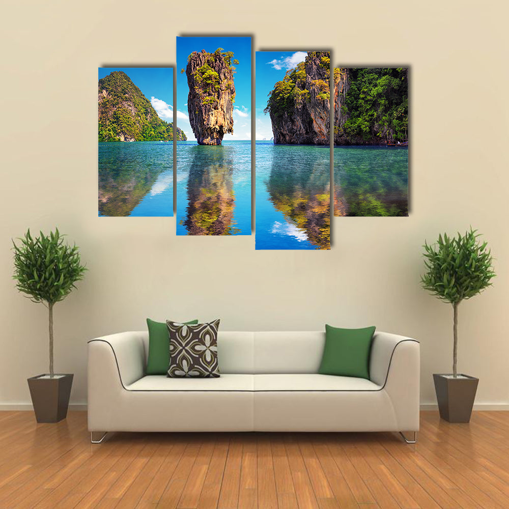 James Bond Island Reflection In Phuket Canvas Wall Art