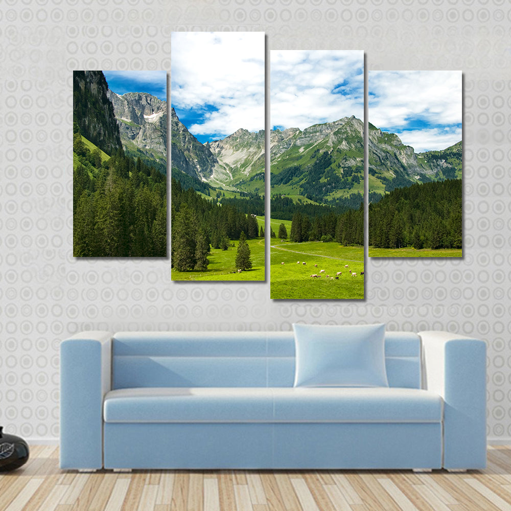 Arnibach Valley Near Engelberg Canvas Wall Art