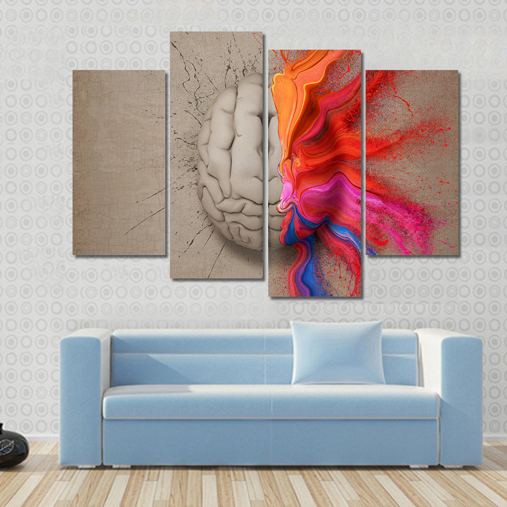 Creative Brain Paint Explosion Canvas Wall Art