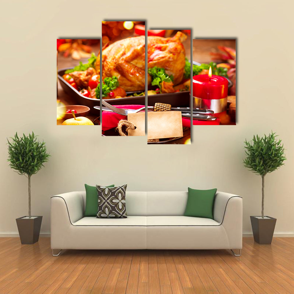 Thanksgiving Dinner Table Canvas Wall Art