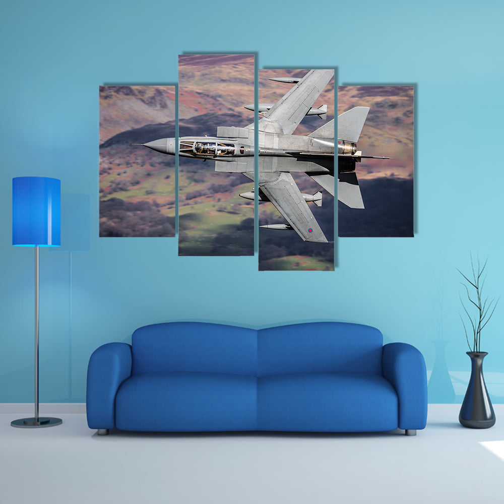 Military Jet In Flight Canvas Wall Art