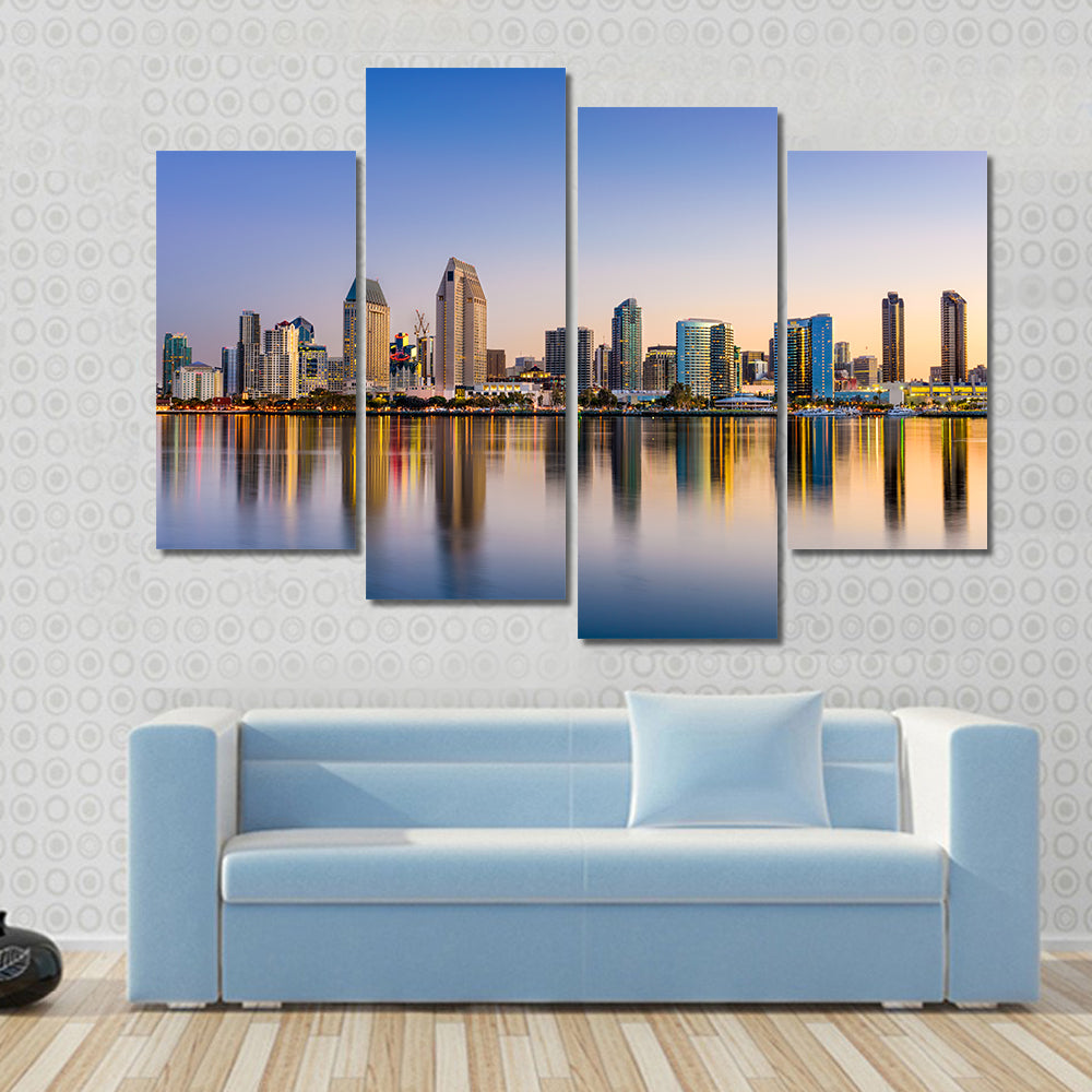 San Diego Skyline at Dusk Canvas Wall Art