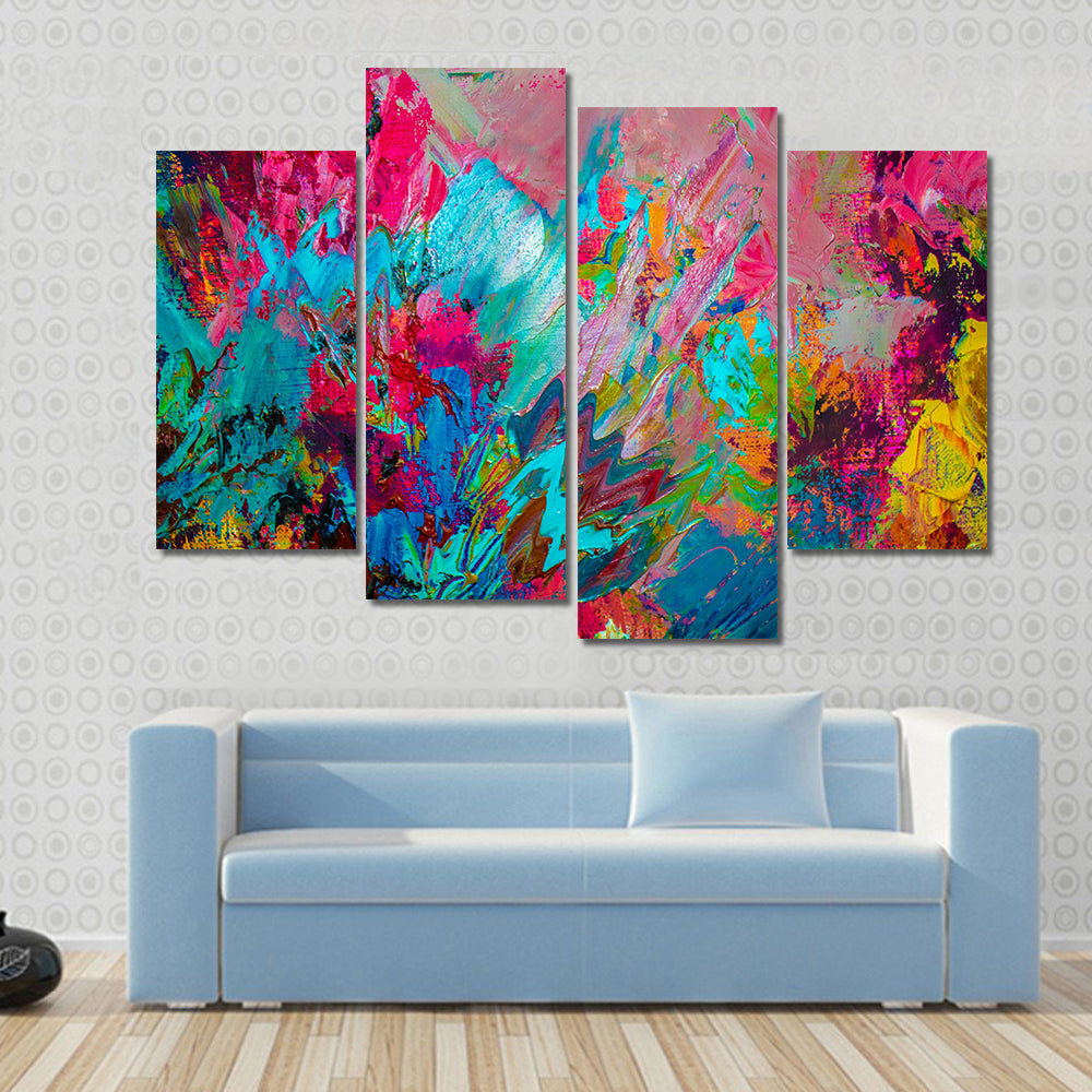 Colorful Brushstrokes Abstract Canvas Wall Art