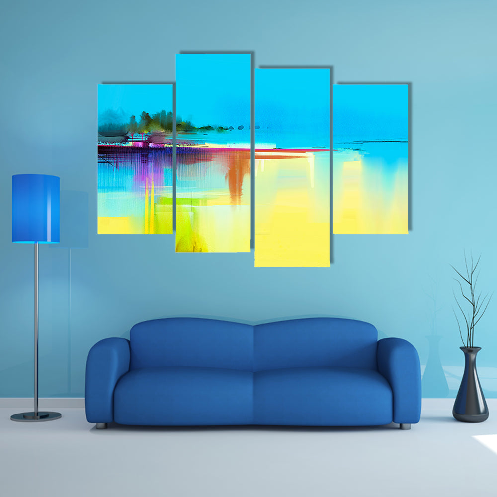 Lake In Spring Season Canvas Wall Art