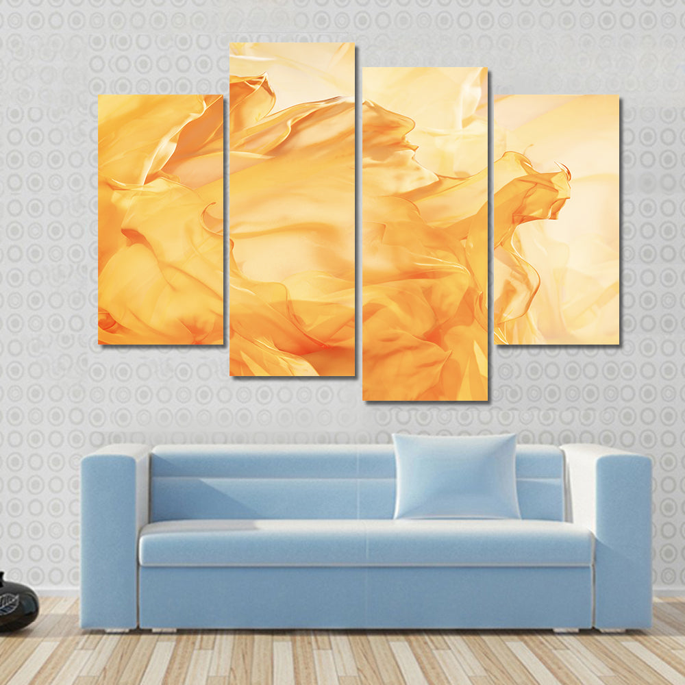 Golden Flowing Fabric Abstract Canvas Wall Art
