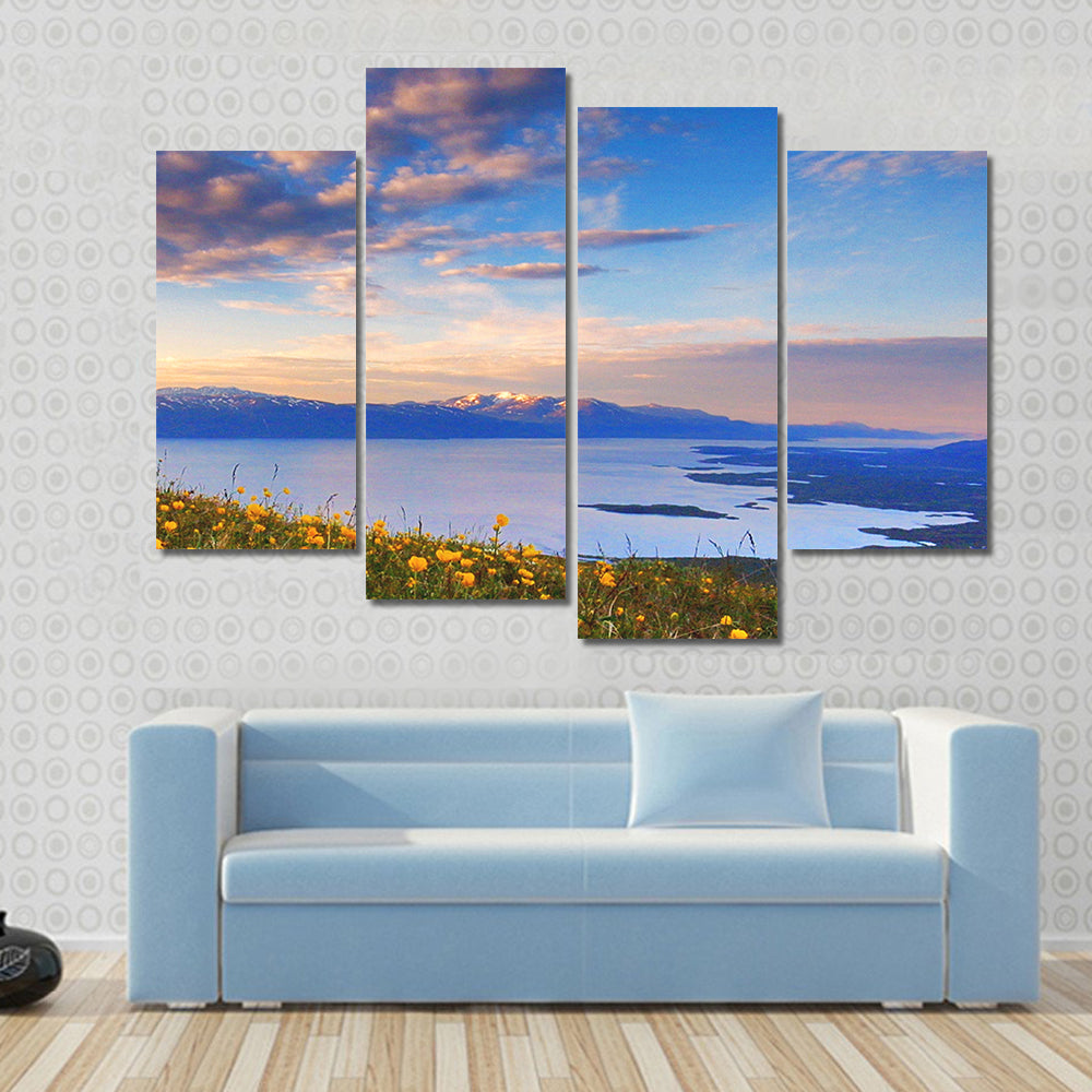 Mountain Lake In Abisko National Park In Sweden Canvas Wall Art