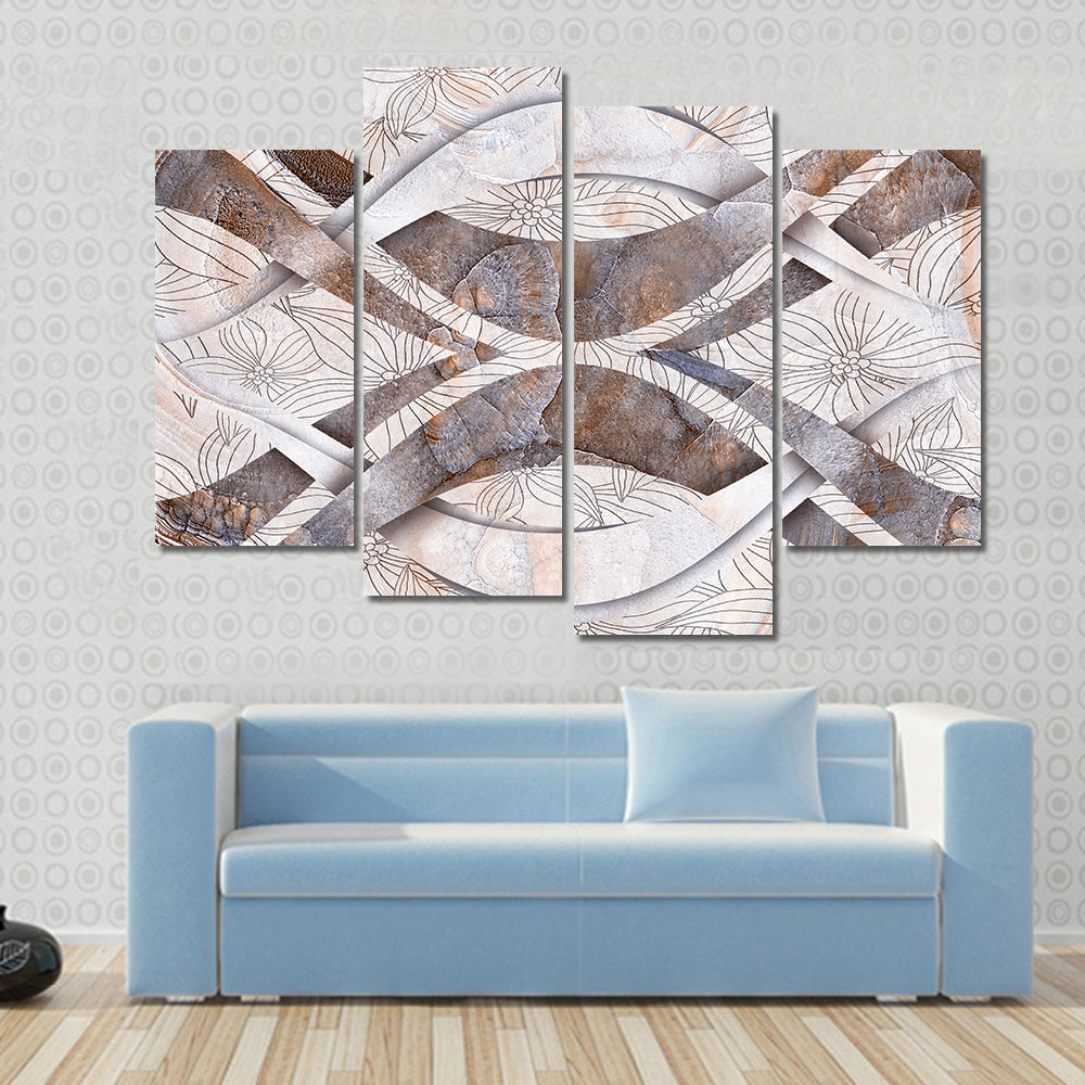 Seamless Stone Bands Abstract Canvas Wall Art