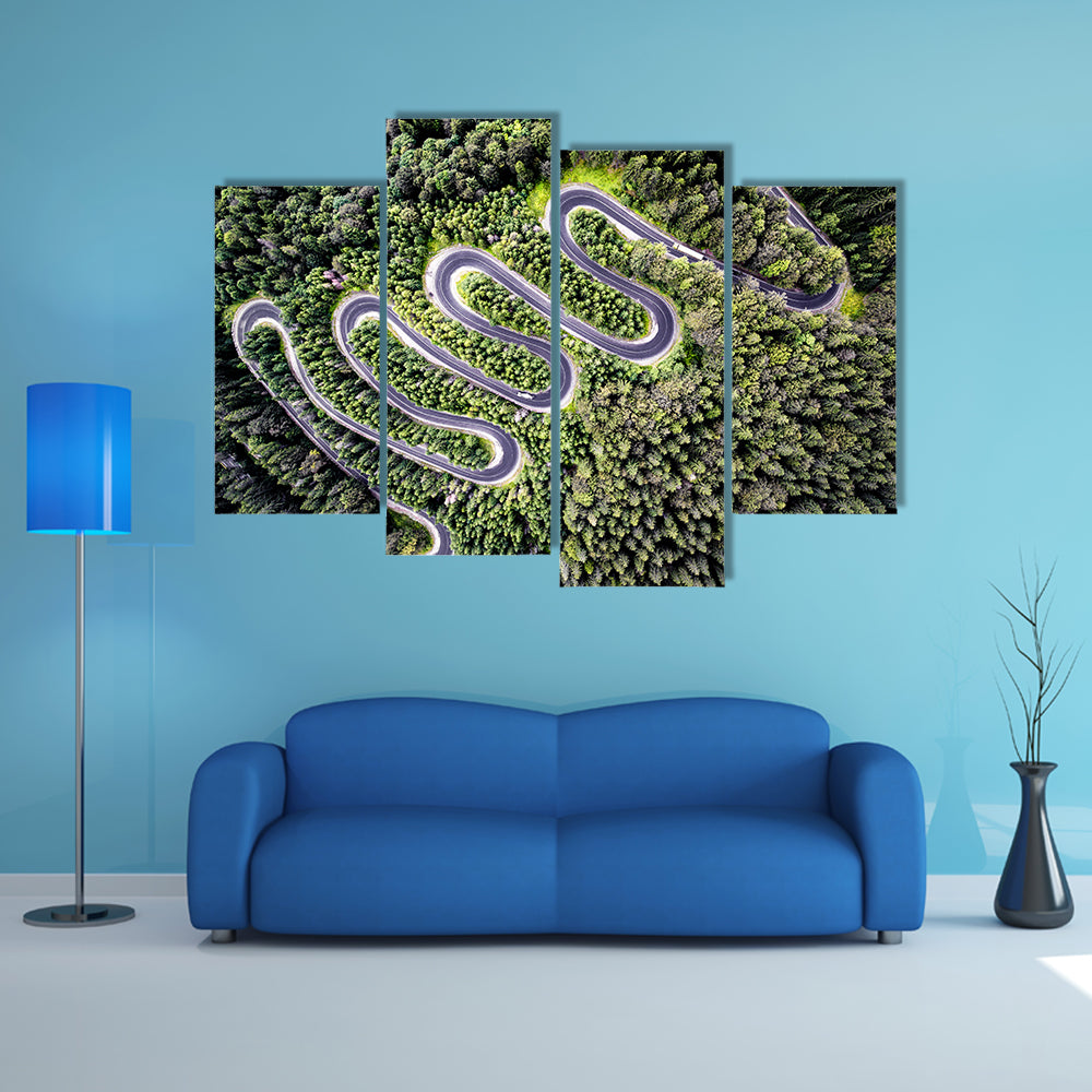 Transfagarasan Curvy Road In Romania Canvas Wall Art