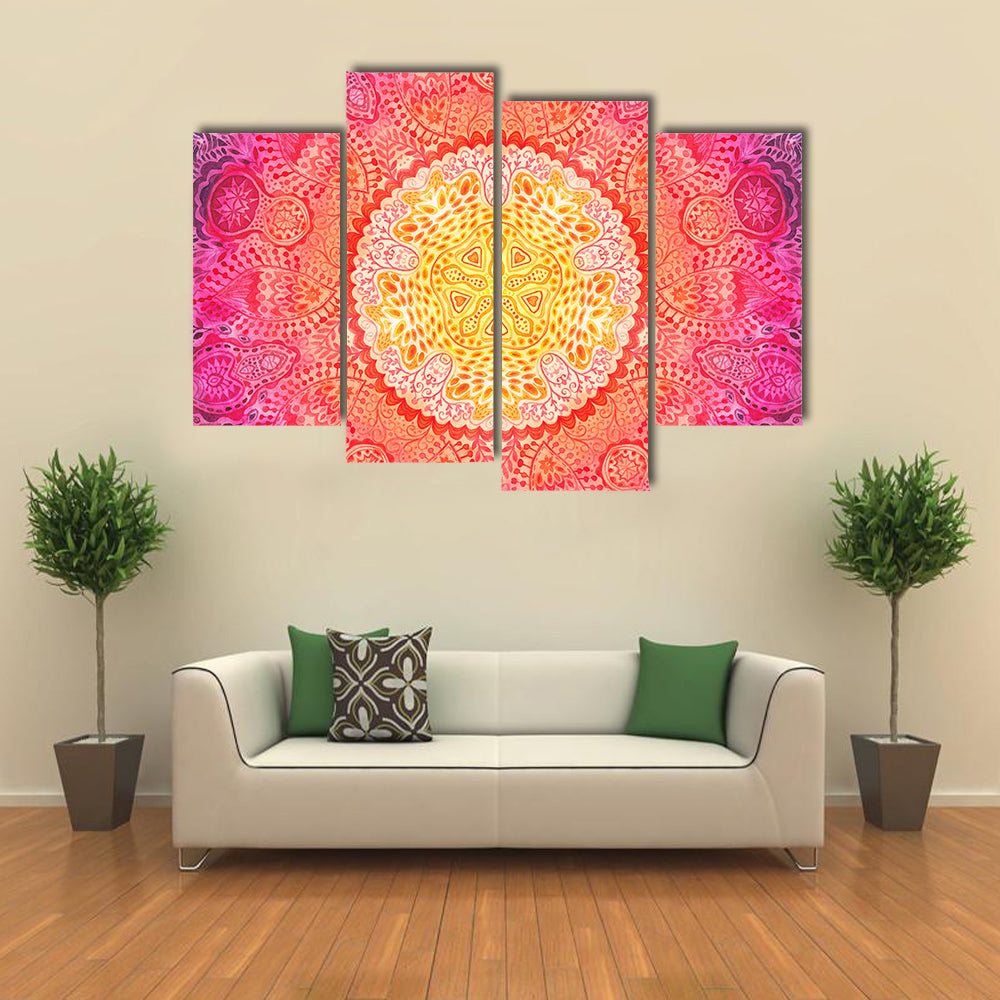 Watercolor Mandala Canvas Wall Art
