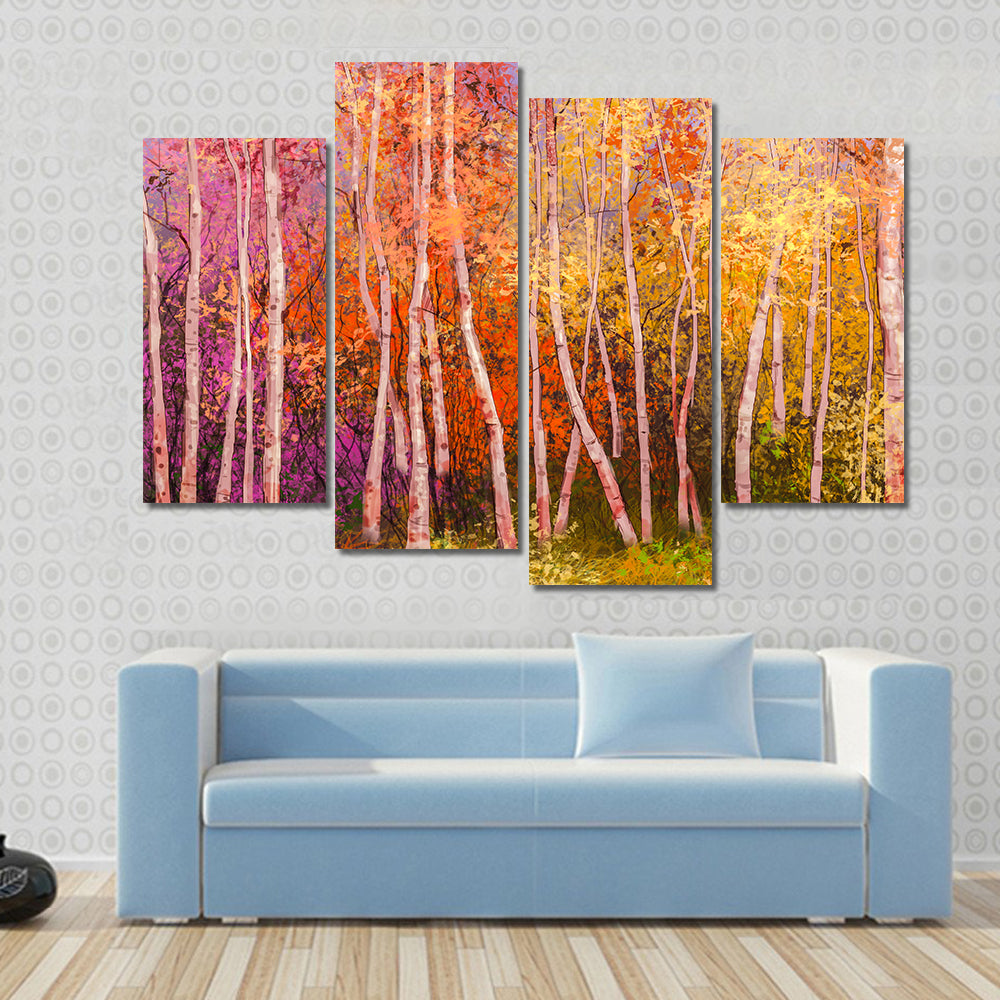 Colorful Autumn Trees Canvas Wall Art
