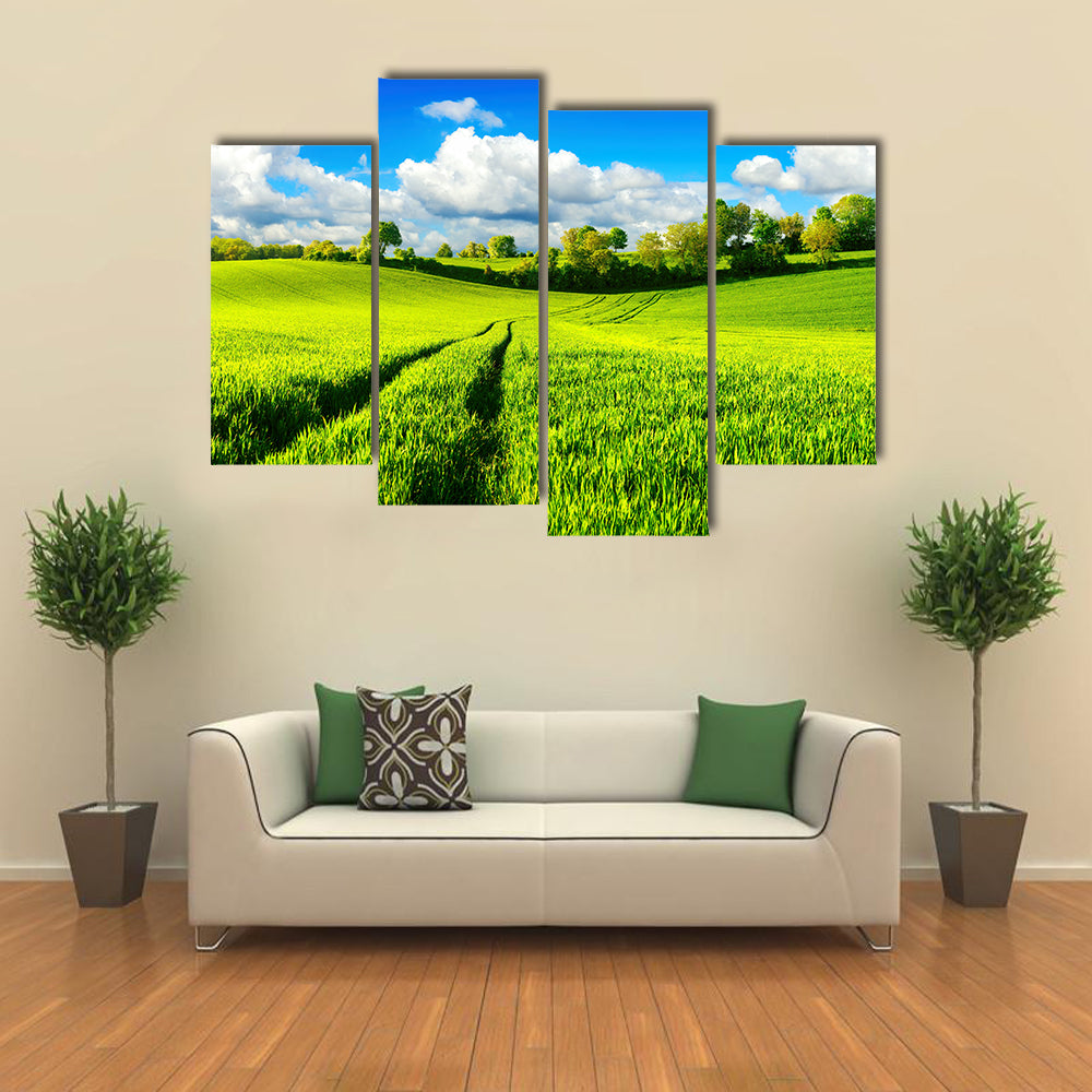 Idyllic Green Fields Canvas Wall Art