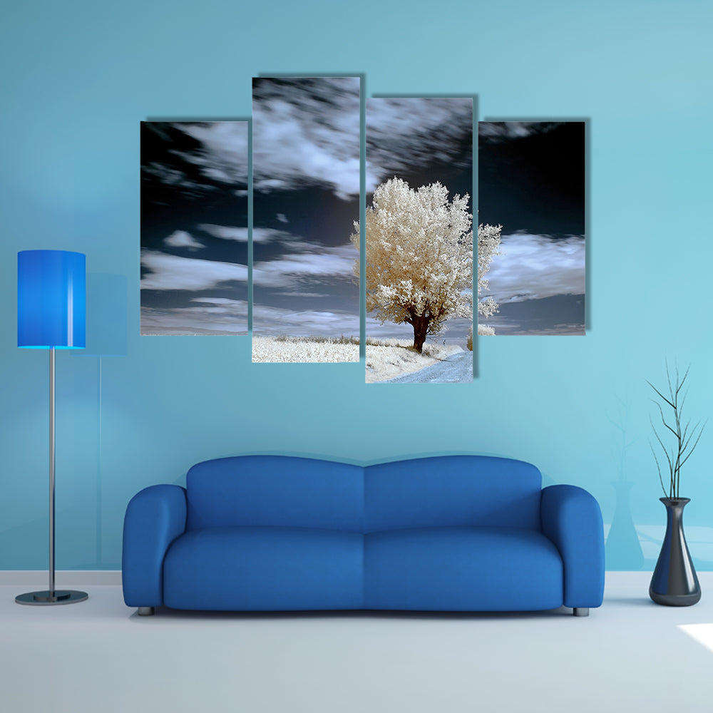 Alone Tree In Winter Canvas Wall Art