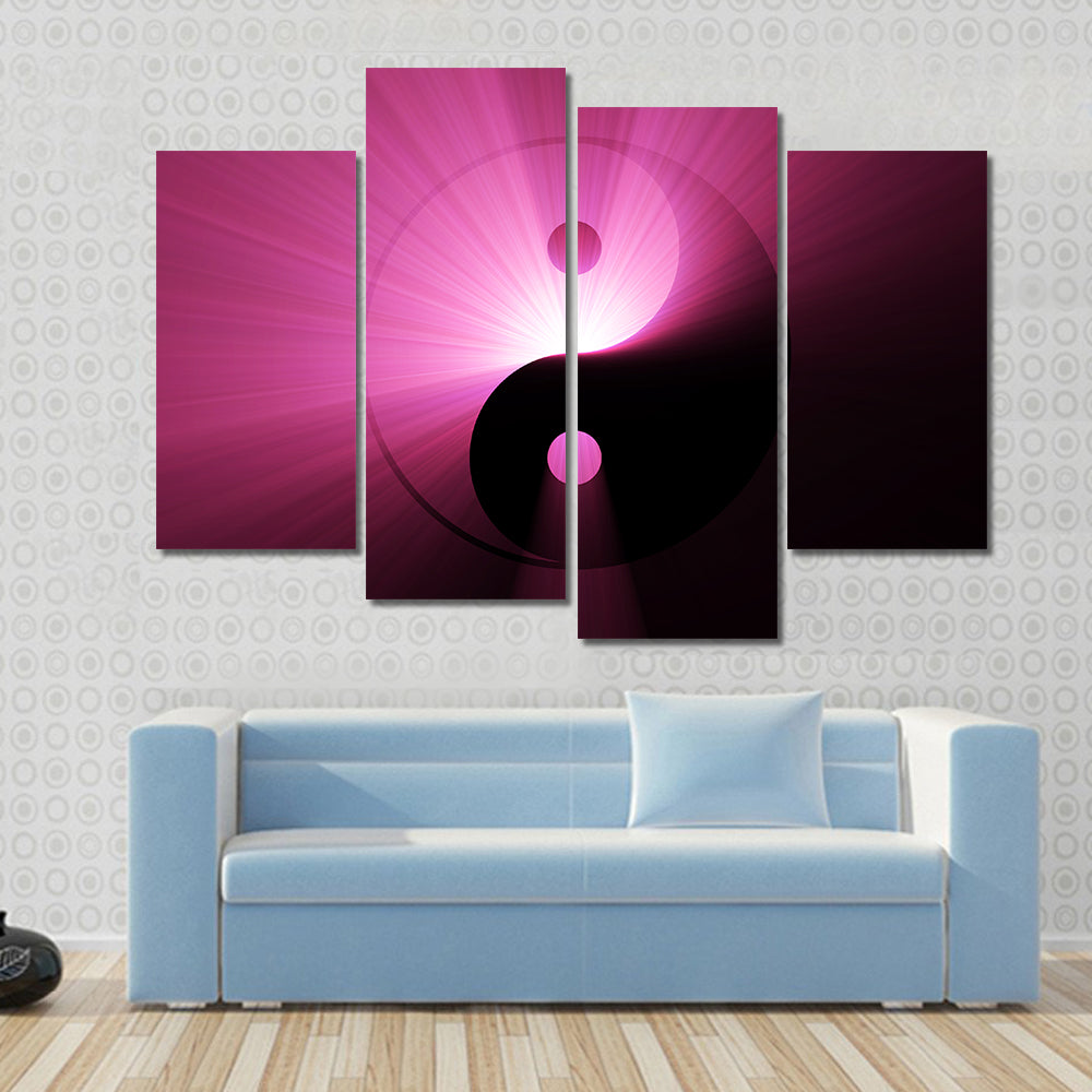 Tai Chi Yin Yang Symbol Light Flare Canvas Wall Art