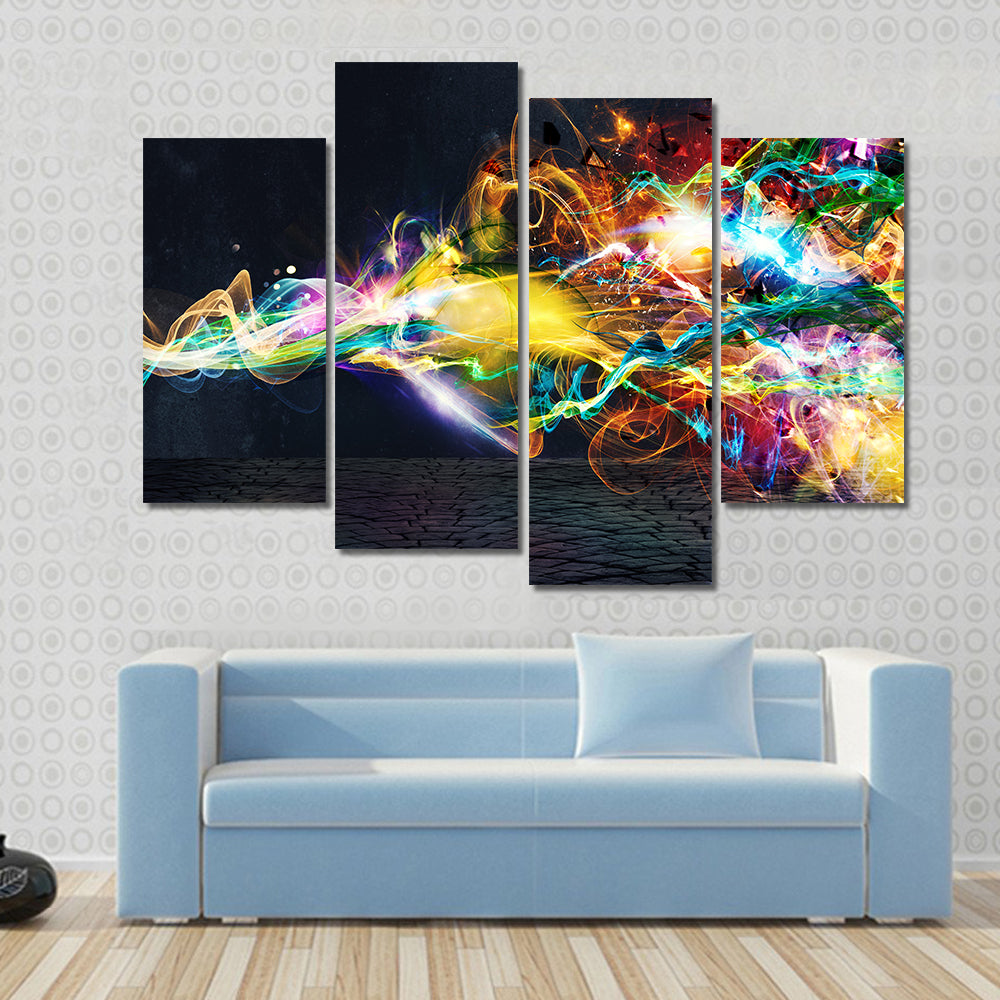 Colorful Light In Motion Canvas Wall Art