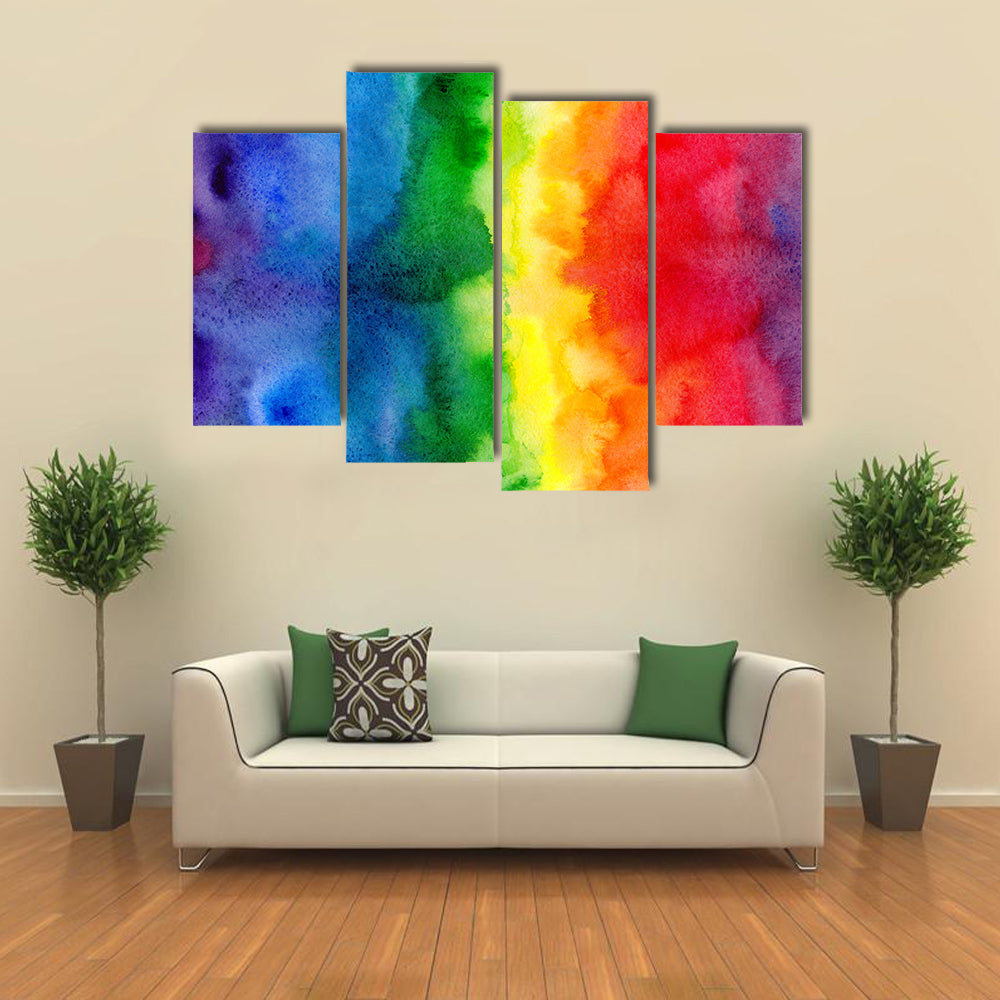 Watercolor Rainbow Gradient Canvas Wall Art