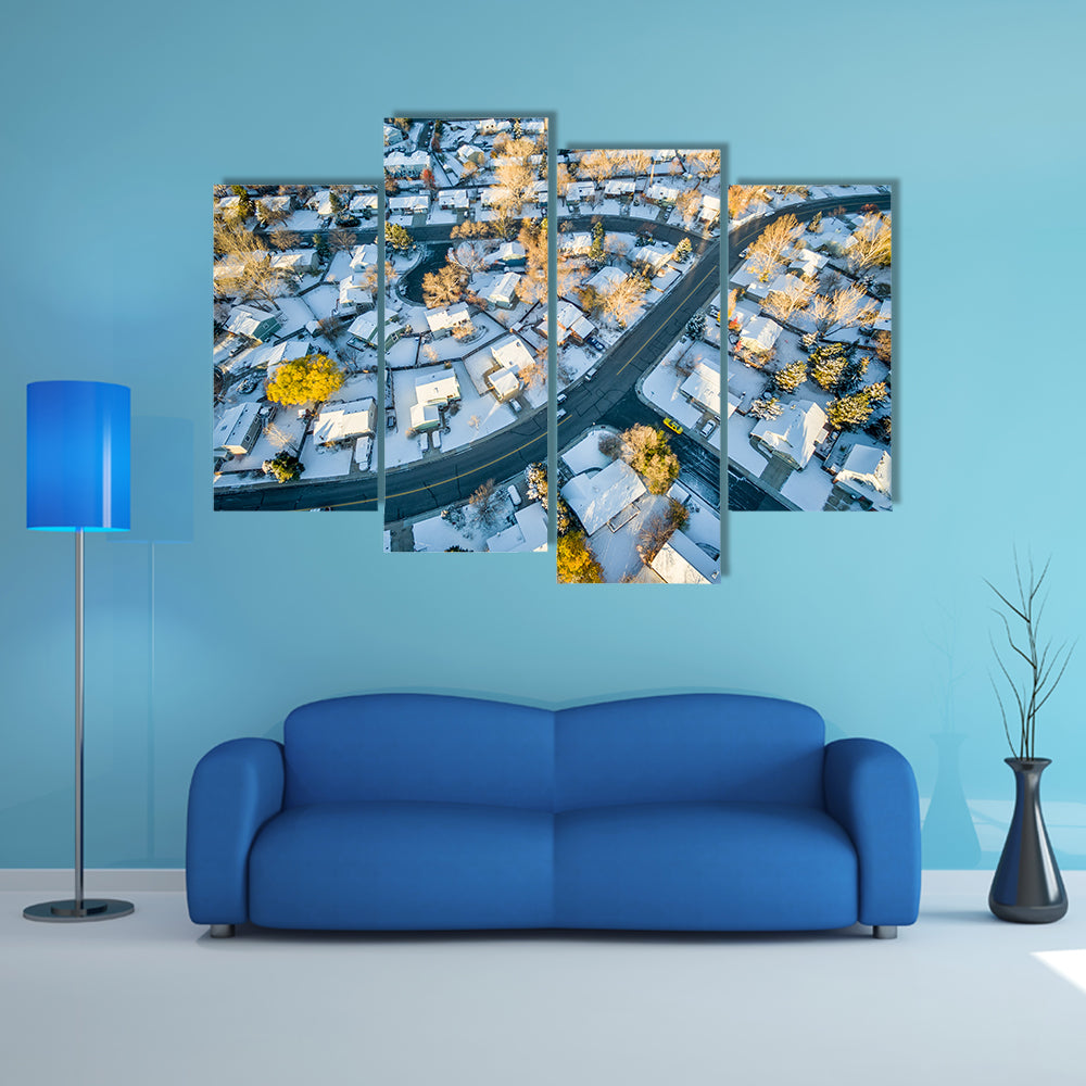 Fort Collins Cityscape In Colorado Canvas Wall Art