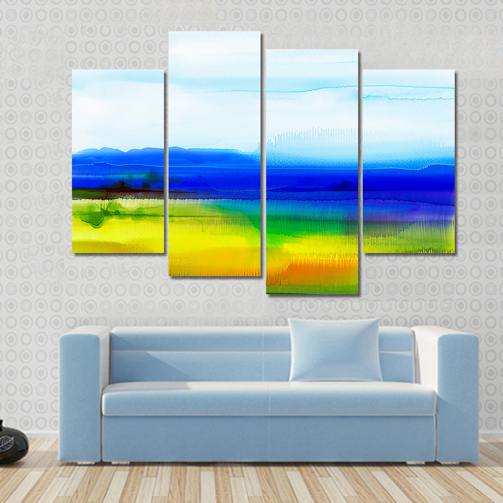 Semi Abstract Agriculture Fields Canvas Wall Art