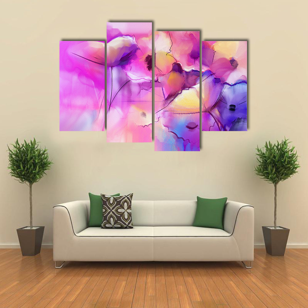 Tulip Flowers Abstract Canvas Wall Art